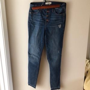 Madewell 10” high-rise skinny drop hem jeans